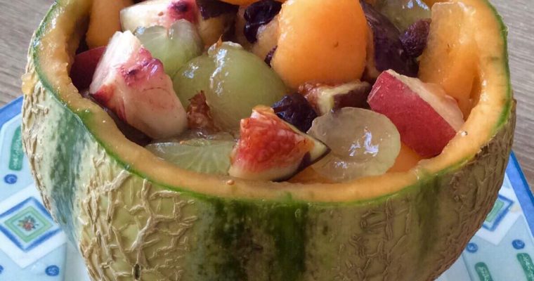 Melon vert en salade de fruits